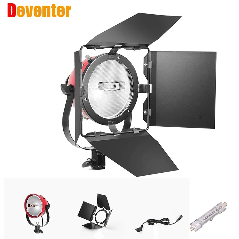

Deventer R17 Photo Studio Barndoor 800W 3200K Photography Continuous Video Lighting Spotlight kit Dimmable Panel halogen lamp