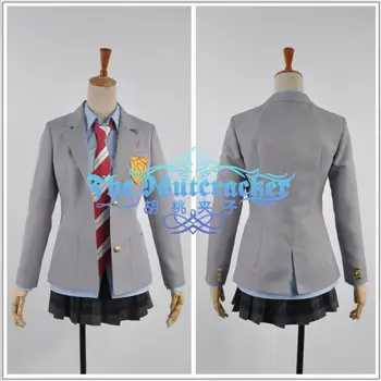 

Anime Kimi no Uso Your Lie In April Kaori Miyazono Cosplay Costume Uniform Suit Dress Skirt Free Shipping NEW