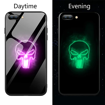 Чехол Роскошный Marvel Deadpool Человек-паук яд стекло светящийся чехол для телефона для iPhone XR XS Max 6 6S 7 8 Plus чехол Мстители - Цвет: Style3