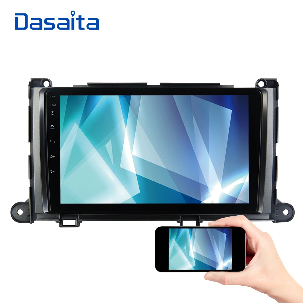 Cheap Dasaita 9" 1din Car Radio Android 9.0 for Toyota Sienna XL30 Multimedia 2010 2011 2012 2013 2014 Built-in GPS 4K 1080P 2