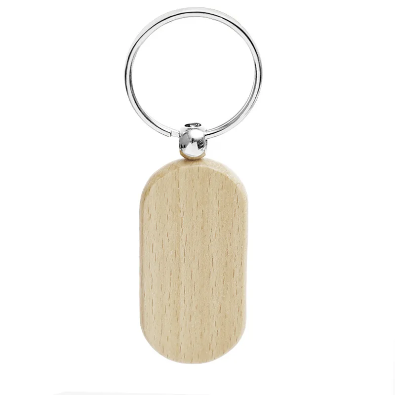 20 шт пустые круглые прямоугольные деревянные брелки DIY продвижение индивидуальные деревянные брелки для ключей рекламные подарки