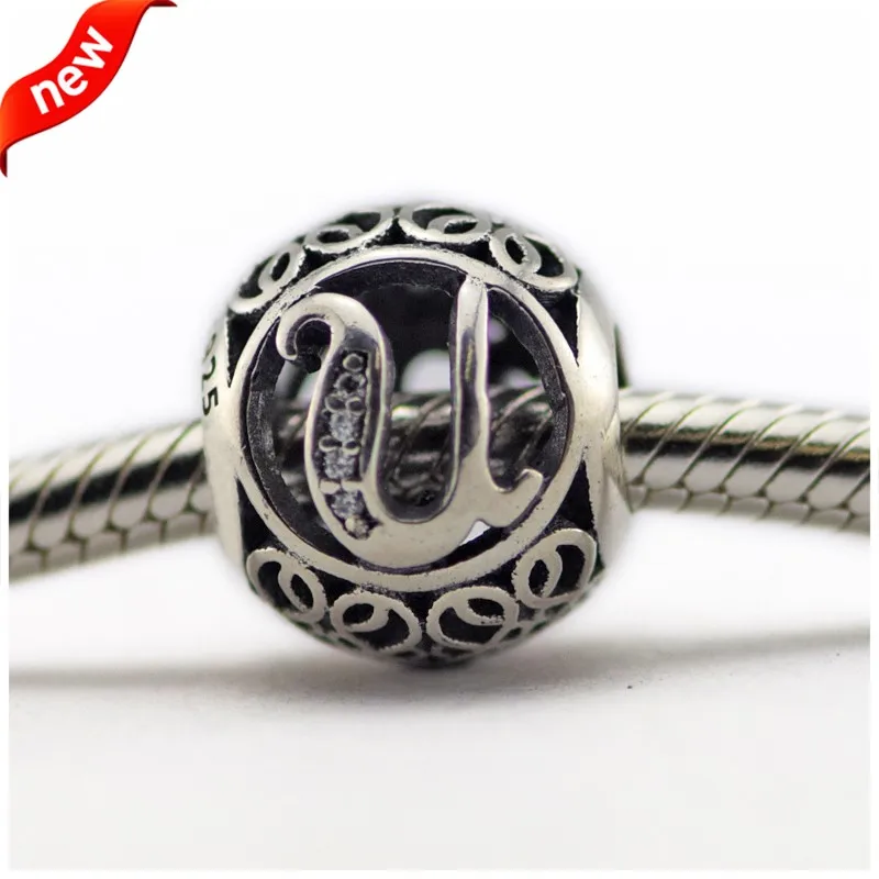 

Fits Pandora Bracelet Charms 925 Sterling Silver Beads for Jewelry Making Vintage U Letter Beads for Women DIY Charms Bracelet