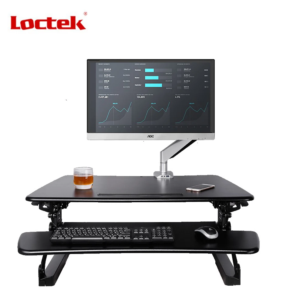 Loctek M1S/M1M EasyUp Регулируемая по высоте подставка для сидения стол стойка складной