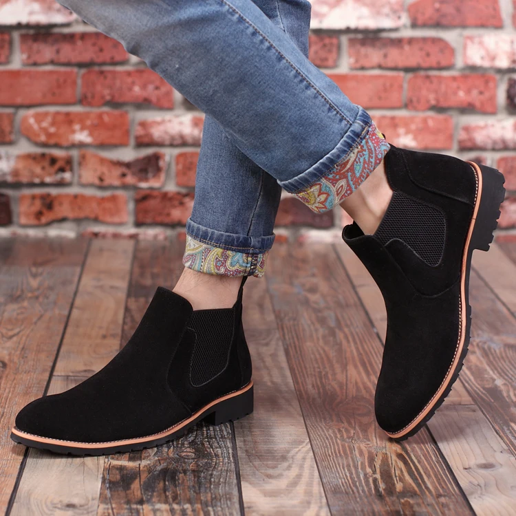 Zip Outono gray Chelsea Pontas Black Primavera Dedo Martin Sólida Botas Moda Motocicleta Costura Homens Tornozelo Do blue Pé Sapatos UqRq1F