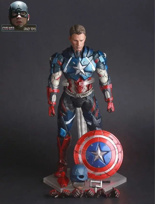 

Crazy Toys Civil War Captain America PVC Action Figure Collectible Toy 10" 25cm