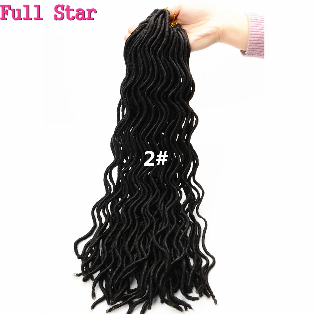 Полная звезда 1" и 14" Faux locs Curly 3 шт 24 корня синтетические волосы 100 г низкотемпературное волокно косы с крючком наращивание волос - Цвет: #2