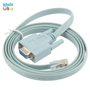 

9 Pin DB9 COM Serial RS232 to RJ45 Cat5 Ethernet LAN Console Cable Switch Line For Routers 200pcs/lot