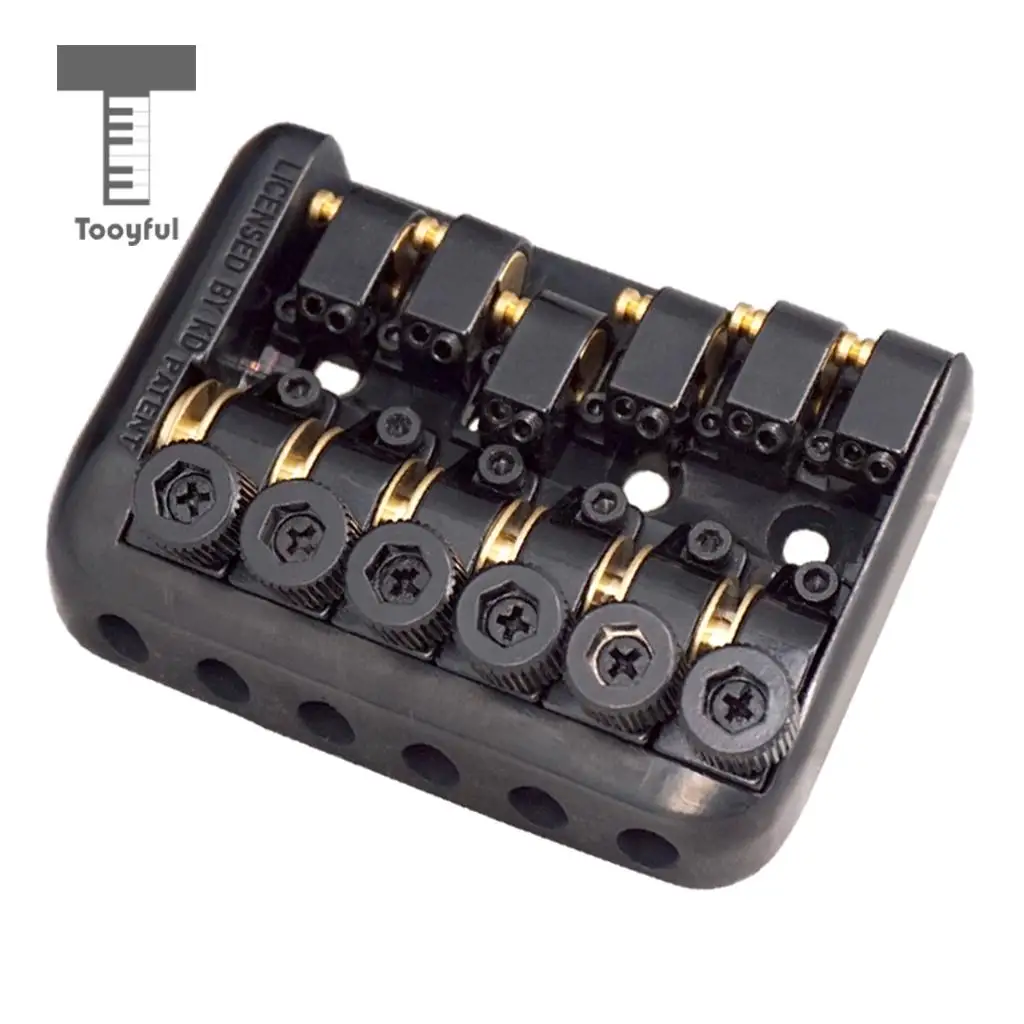 Tooyful 1 Set Zinc Alloy Iron Headless Electric Guitar Replacement Fixed Bridge Nut Musical Instrument Parts Black