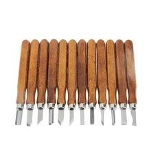 12 шт. скульптура из дерева набор инструментов мини долото сталь лезвия Asstorted деревянная ручка