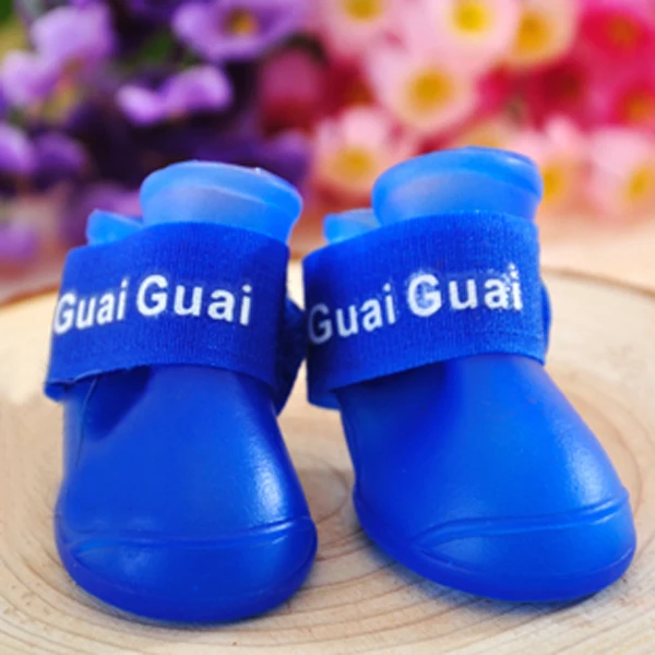Модные непромокаемые ботинки ярких цветов для щенков; защитные резиновые ботинки