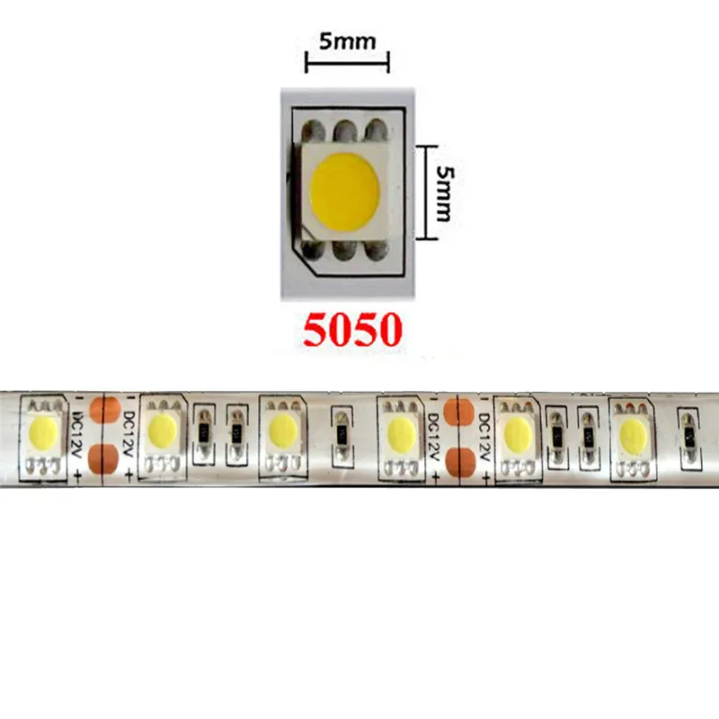 ECLH 5 м светодиодный 5050 60 Светодиодный/м DC12V гибкий светодиодный светильник RGB теплый холодный белый Светодиодный ruban luces светодиодный tiras