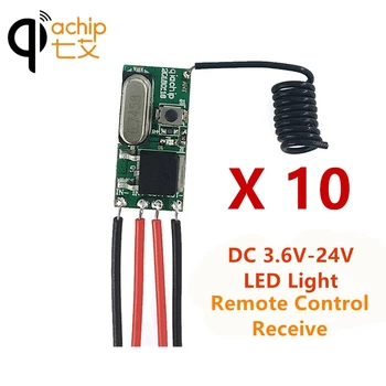 

10PCS Universal Wireless Remote Control Switch 433Mhz 1CH RF Relay Receiver LED Light Controller DC 3.6V-24V 433 Mhz DIY kit