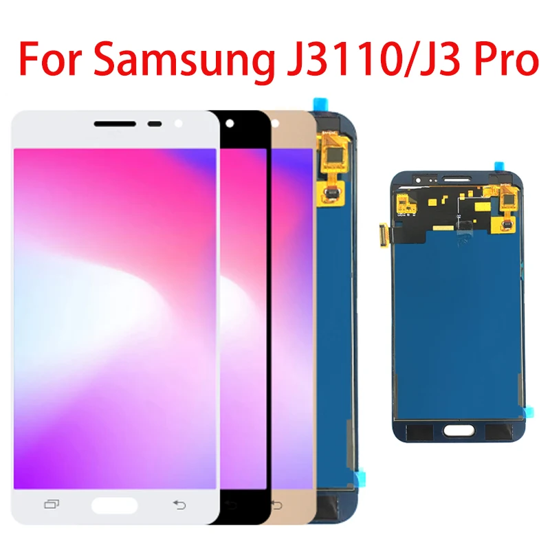 Продажа 5,0 дюймов ЖК дисплей для samsung Galaxy J3110 J3 pro J3109 J3119 сенсорный экран дигитайзер Датчик в сборе протестирован регулировка яркости