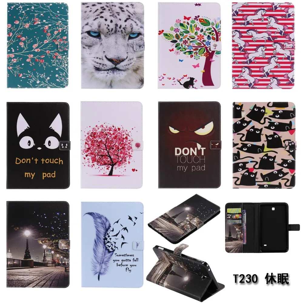 

Tab 4 7.0'' T230 Case Cover PU Flip Tablet Case For Samsung Galaxy Tab4 7.0 T230 T231 T235 SM-T230 SM-T231 #C