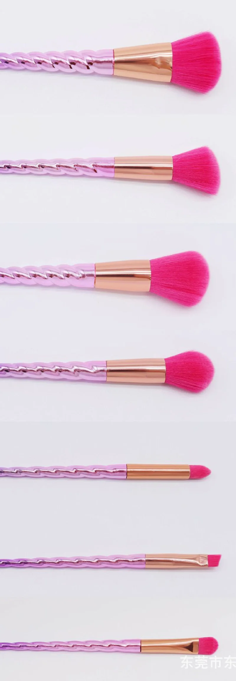 New Fashion 7pcs Lovely Pink Hair Makeup Brushes Set Foundation Blending Power Crease Brush Cosmetic Beauty Make Up Brush Tool