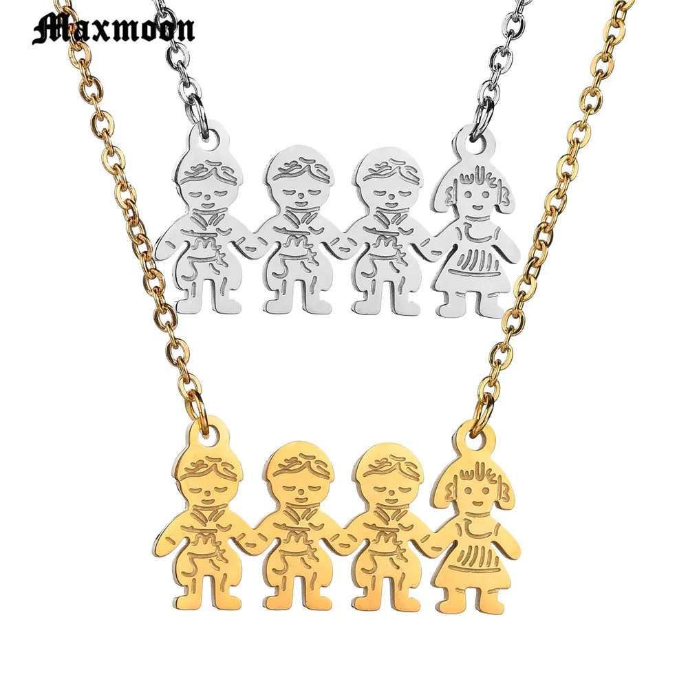 Maxmoon colliers avec pendentifs en acier inoxydable pour garçon et