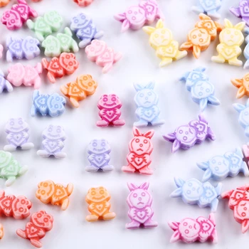 Ceny Akrylowe Macaron Kolorowe Cukierki Królik Koraliki śliczny Kształt żaby Do Tworzenia Biżuterii Zabawki Dla Dzieci DIY Craft Zroszony Pudełko Dla Dzieci