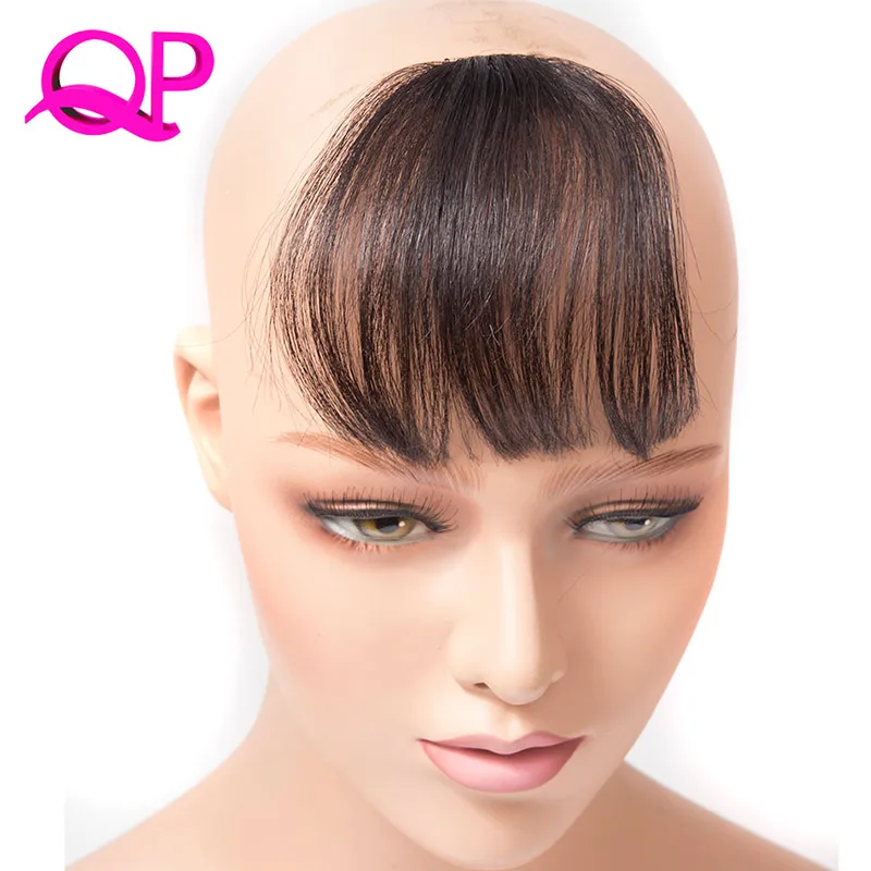 Qp Hair Front On Hair Bangs Brown Black Blonde One Piece Only Fringe Hair Extensions Synthetic False Hair Bangs