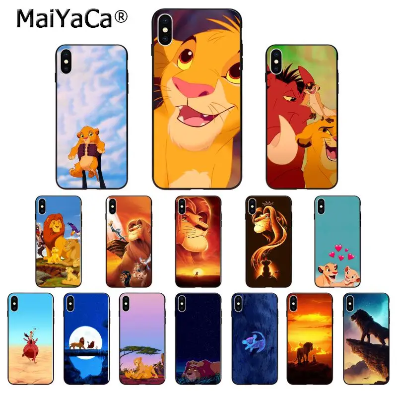

MaiYaCa Lion king Simba TPU Soft black Phone Case Cover for iPhone X XS MAX 6 6s 7 7plus 8 8Plus 5 5S SE XR