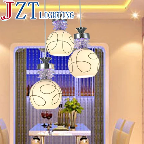 

M Contemporary And Contracted LED Pendant Lamps Restaurant Droplight 3 Heads Creative Personality Meals Dining Room Light