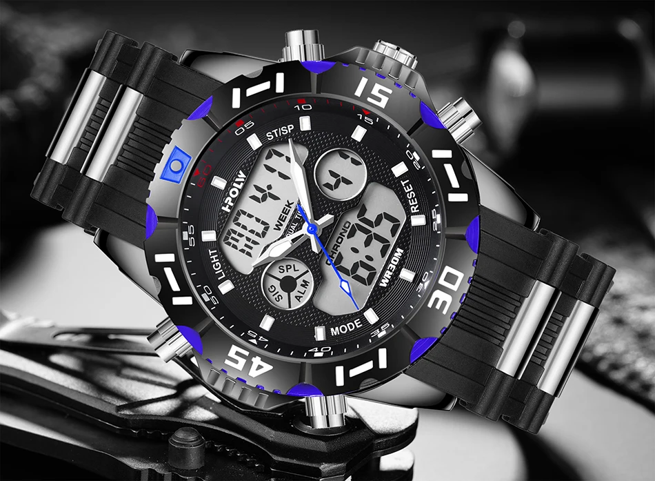 Мужские часы, цифровой светодиодный, Топ бренд, роскошные часы, Chronos, будильник, G, спортивные часы, мужские ударные часы, Relogio Masculino