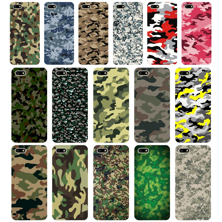 

23G Camouflage Pattern Camo military TPU Soft Silicone Case For Huawei Honor 7C 7a 5.7 inch 7x 8x 7a 5.45 Y5 2018 Russian Cover