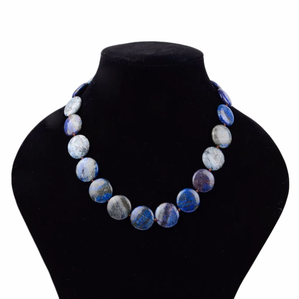 

Natural Stone Sodalite Necklace Handmade Rope Knoted Chocker Necklaces For Women Jewelry 2018 Collares De Moda Dropship