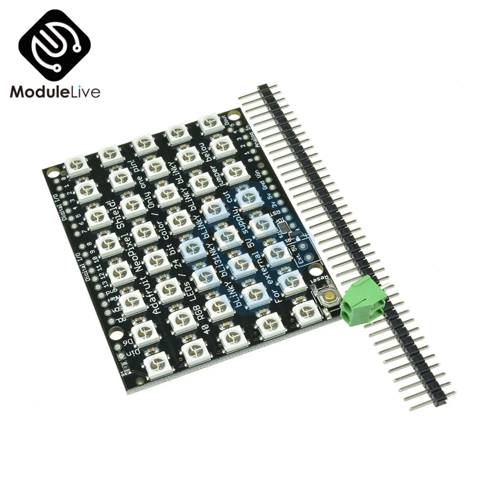 

40 bit RGB LED WS2812 Pixel Matrix Shield