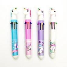 10 цветов в 1 шт. шариковая ручка Роскошные школьные офисные принадлежности подарок канцелярские принадлежности Papelaria Escolar Kawaii цветные ручки Единорог