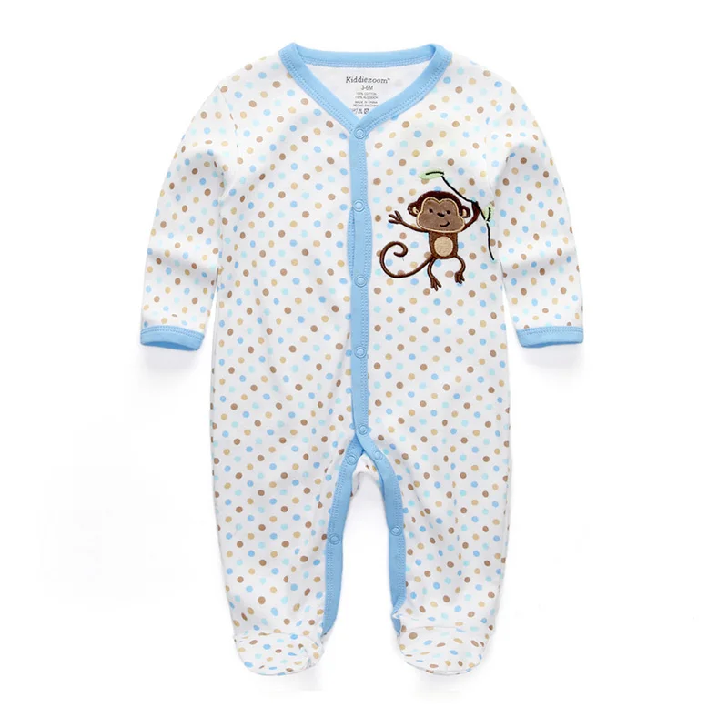 Одежда для малышей Комбинезоны Одежда для новорожденных пижамы с длинными рукавами для мальчиков и девочек 3, 6, 9, 12 месяцев Товары для новорожденных - Цвет: RFL1018