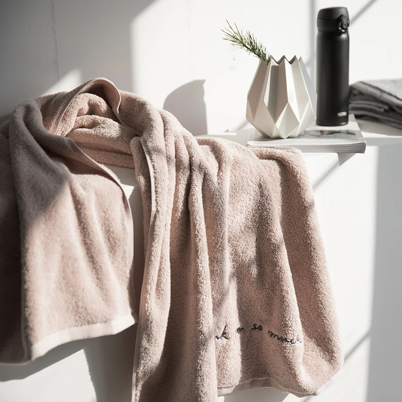 Letter-Pattern-100%-Cotton-Beach-Towel-Super-Absorbent-Thick-Face-Towel-Quick-drying-Bath-Towel-for-Wedding-Anniversary-Gifts
