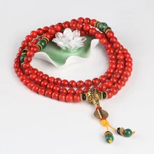Новое поступление Непала Стиль 108 молитва 6 мм Бусины китайский красный этнический браслет для молиться Натуральный камень для Для мужчин и Для женщин отличное качество