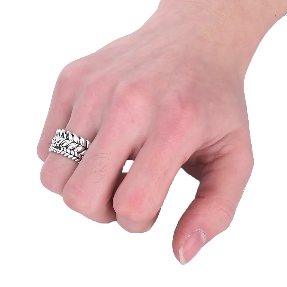 Модный узор в виде шин, Мужская цепочка с Буддой, кольцо на палец, древнее серебряное ювелирное изделие для женщин, подарок