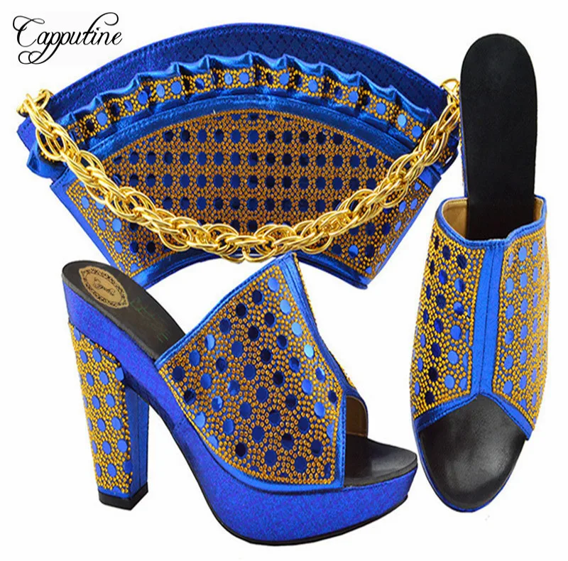 

Capputine Latest Italian Woman Shoes With Matching Bags For Wedding African Elegant Shoes And Bags Set For Party On Sale YK-1069