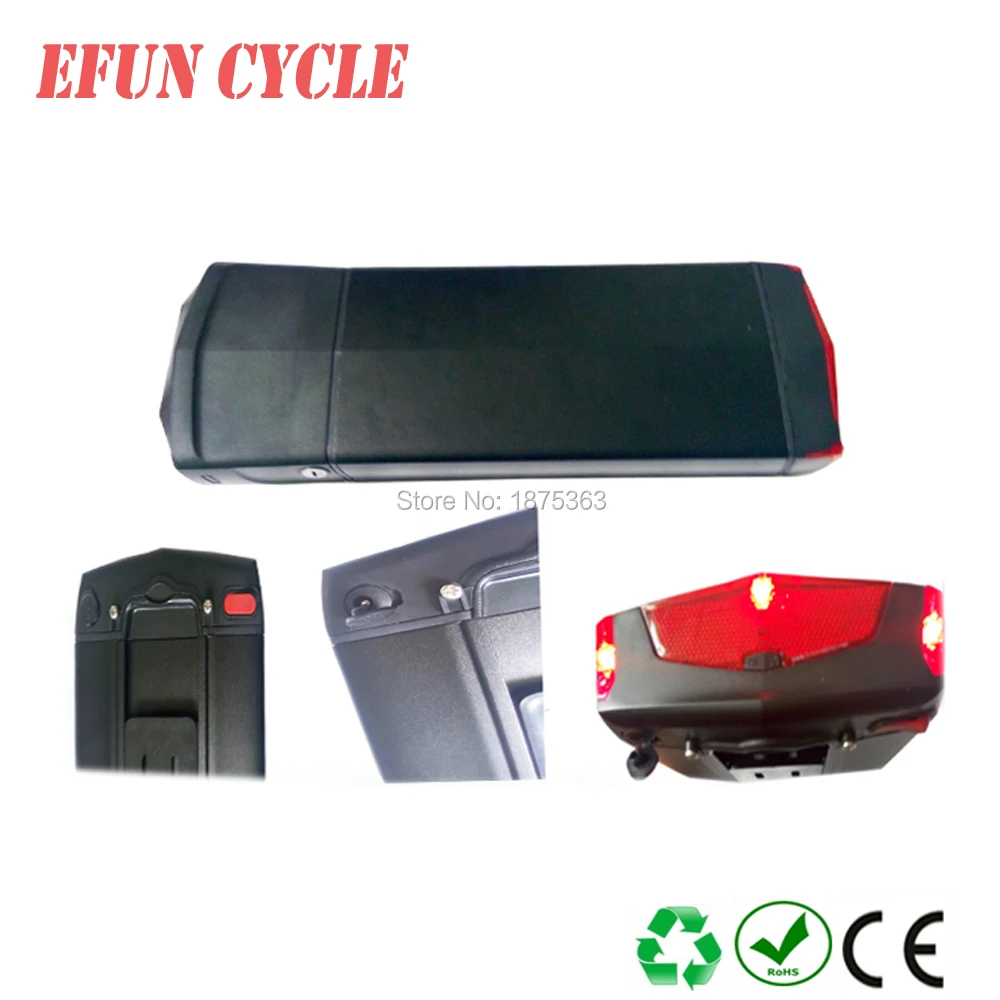 

Free shipping 36V 14.5Ah new rear rack battery with back light for ebike/fat tire bike with charger