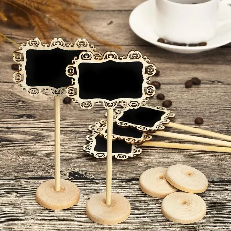

10Pcs Mini Chalk board Blackboard DIY Rectangle Message Signs Decorative Chalk Board Stand Festival Party Office School Supplies