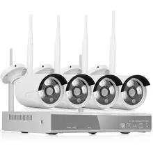 4PC WiFi IP Camera DIY Kit Night Vision Alarm Systems Security Home HD 720P Wireless Surveillance Outdoor CCTV Cam 4CH 1080P NVR