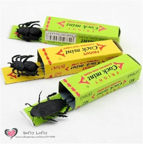 Free shipping Funny toy Fake Cockroaches bugs 12pcs/lot Scary Prank