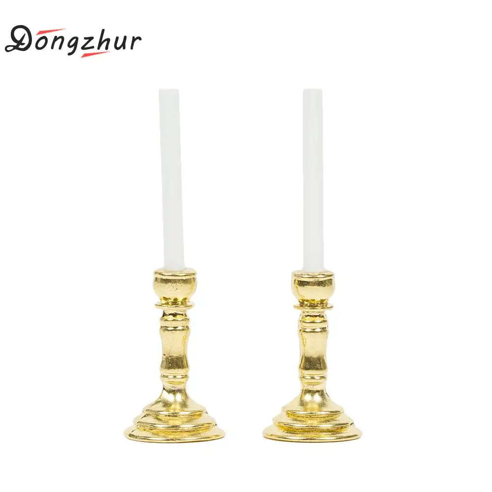 Миниатюрный подсвечник Dongzhur для кукольного домика 1:12 аксессуары золотой