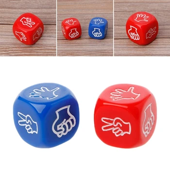 

1PC 6-Side 20mm Acrylic Drinking Game Dice Rock Paper Scissors Finger-guessing Gambling Toys