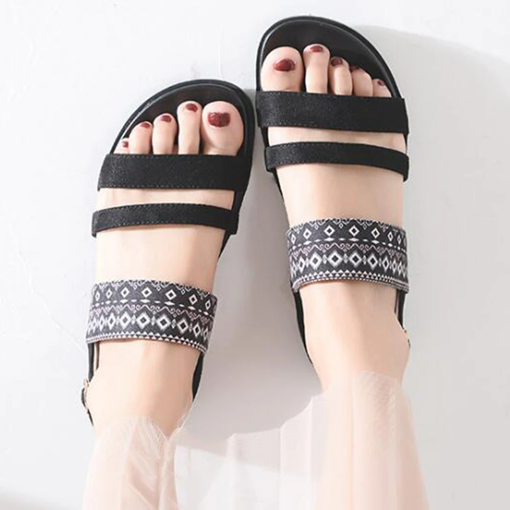 

Sandalias Mujer 2018 New Rome Style Flat With Platform Women Sandals Summer Bohemia Slingbacks Plus Size Beach Peep Toe Shoes