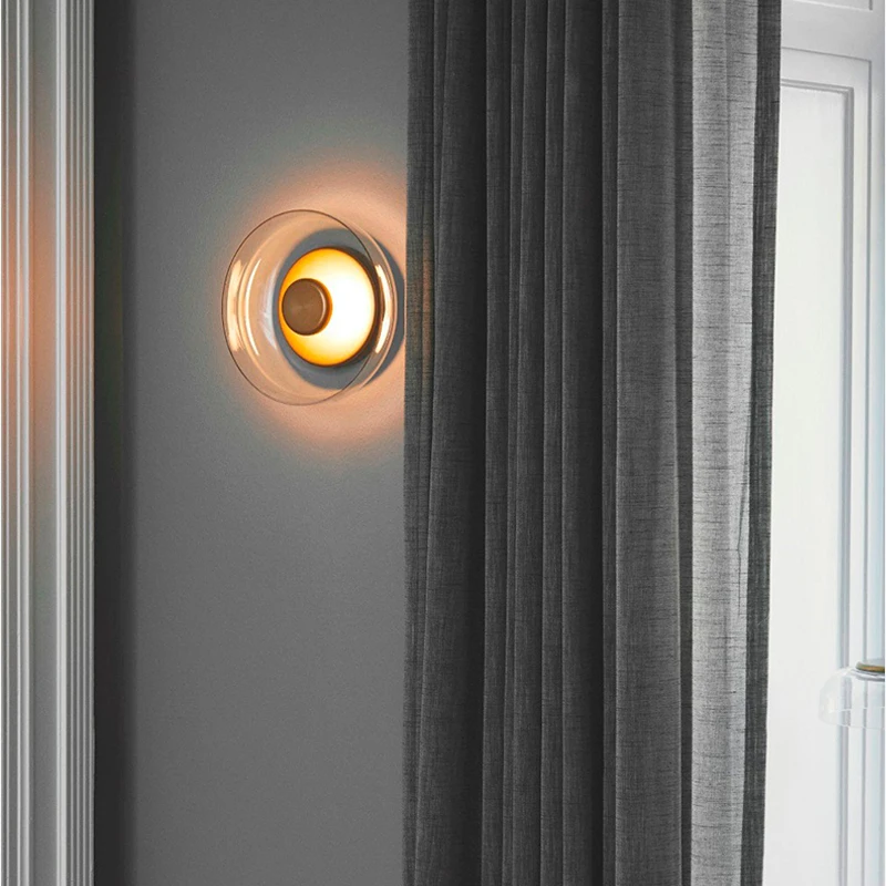  2019 New Style Bedside Bedroom Led Wall Lamp Light Glass Bowl Italy Loft Art Deco Study Dining Room - 33024465180