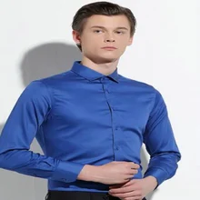 Новая высококачественная мужская Тонкая Рубашка хлопковая рубашка мужская деловая Повседневная Однотонная рубашка Размер M-4XL