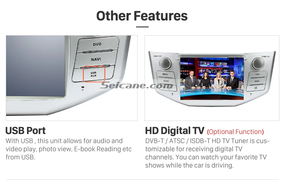 Flash Deal Seicane 2Din Android 8.0 HD7" Car Radio GPS Multimedia Player With 3G WIFI For Lexus RX 400h RX 330 RX 350 RX 300 Toyota Harrier 22