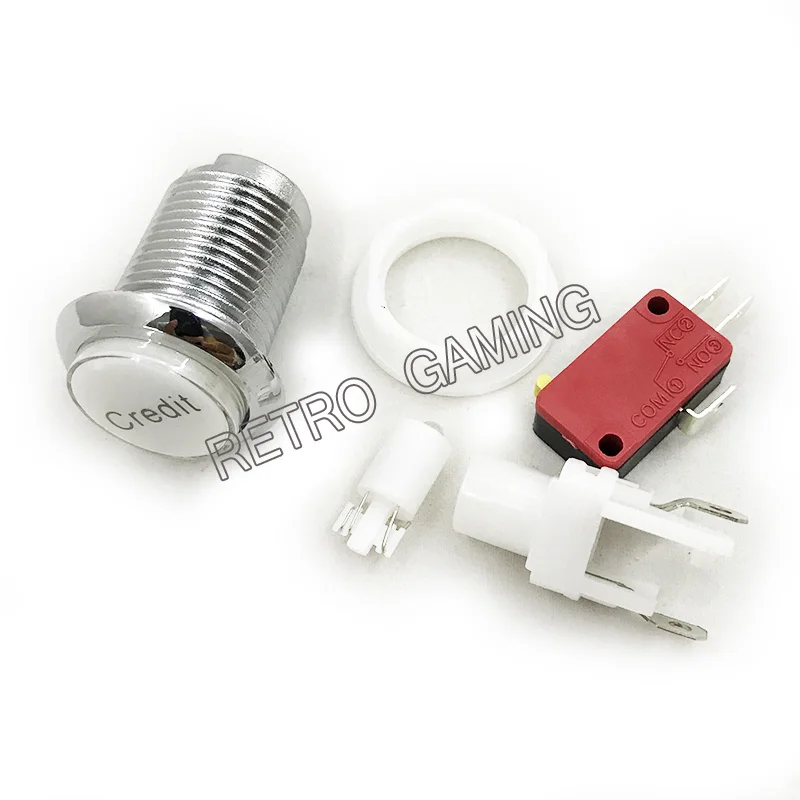 1 шт. горячая Распродажа хромированная подсветка 12v светодиодный Аркада кнопка с
