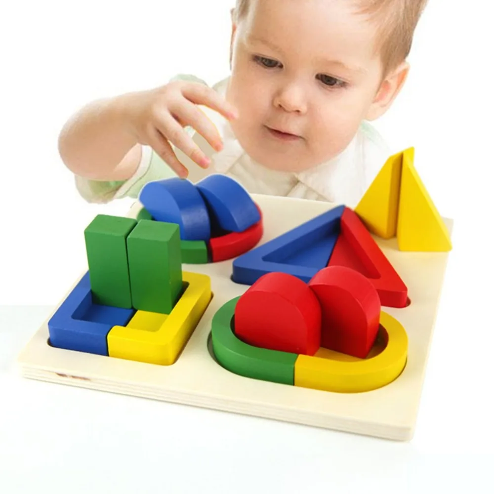 Buy Wooden Geometric Shapes Sorting Math Montessori
