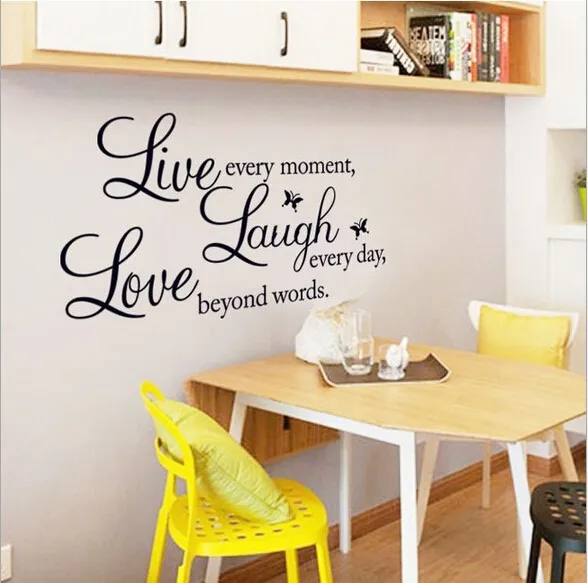 Sales-Promotion Live Love Laugh Letters Transprent Waterproof Vinyl Wall Quotes DecalPVC Home Decor Wall Stickers (7)