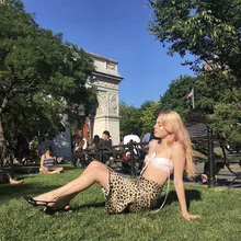 Лето kawaii boho bodycon Леопардовый принт высокая талия юбки женские миди леопардовая юбка панк уличная корейский стиль