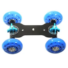 CES-Table Top Dolly Mini Car Skater Track Slider Super Mute for DSLR Camera Camcorder (Blue & Black)