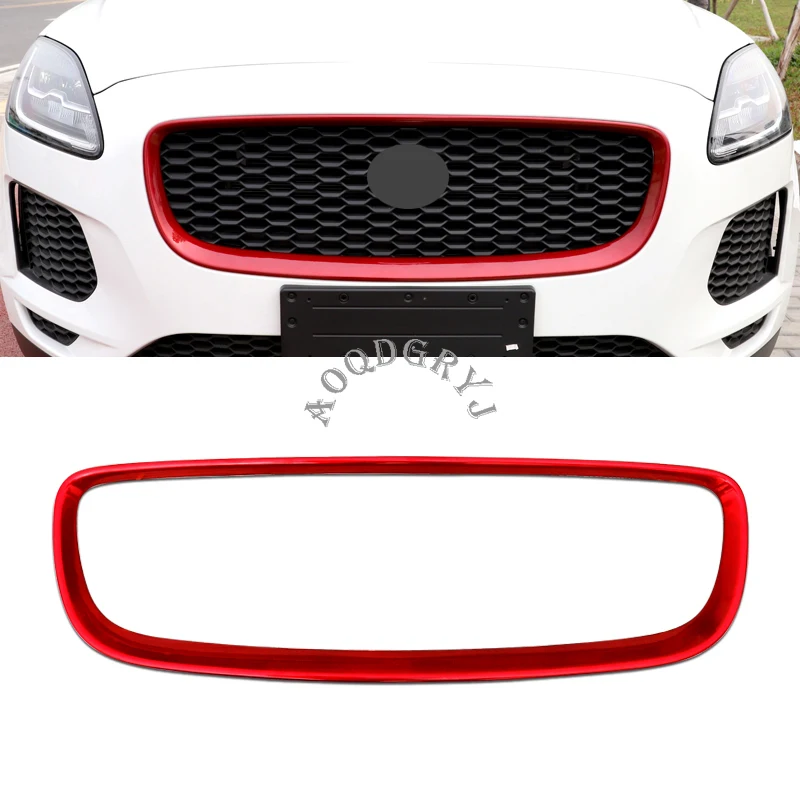

Front Centre Grill Grille Frame Cover Trim For Jaguar E-PACE 2018-2019 Red Car styling